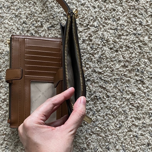 Michael Kors Dark Brown Wristlet with Gold Accents-NWOT - Picture 7 of 11